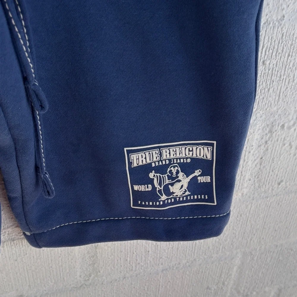 True Religion Sweat Drawstring Indigo Shorts sz S